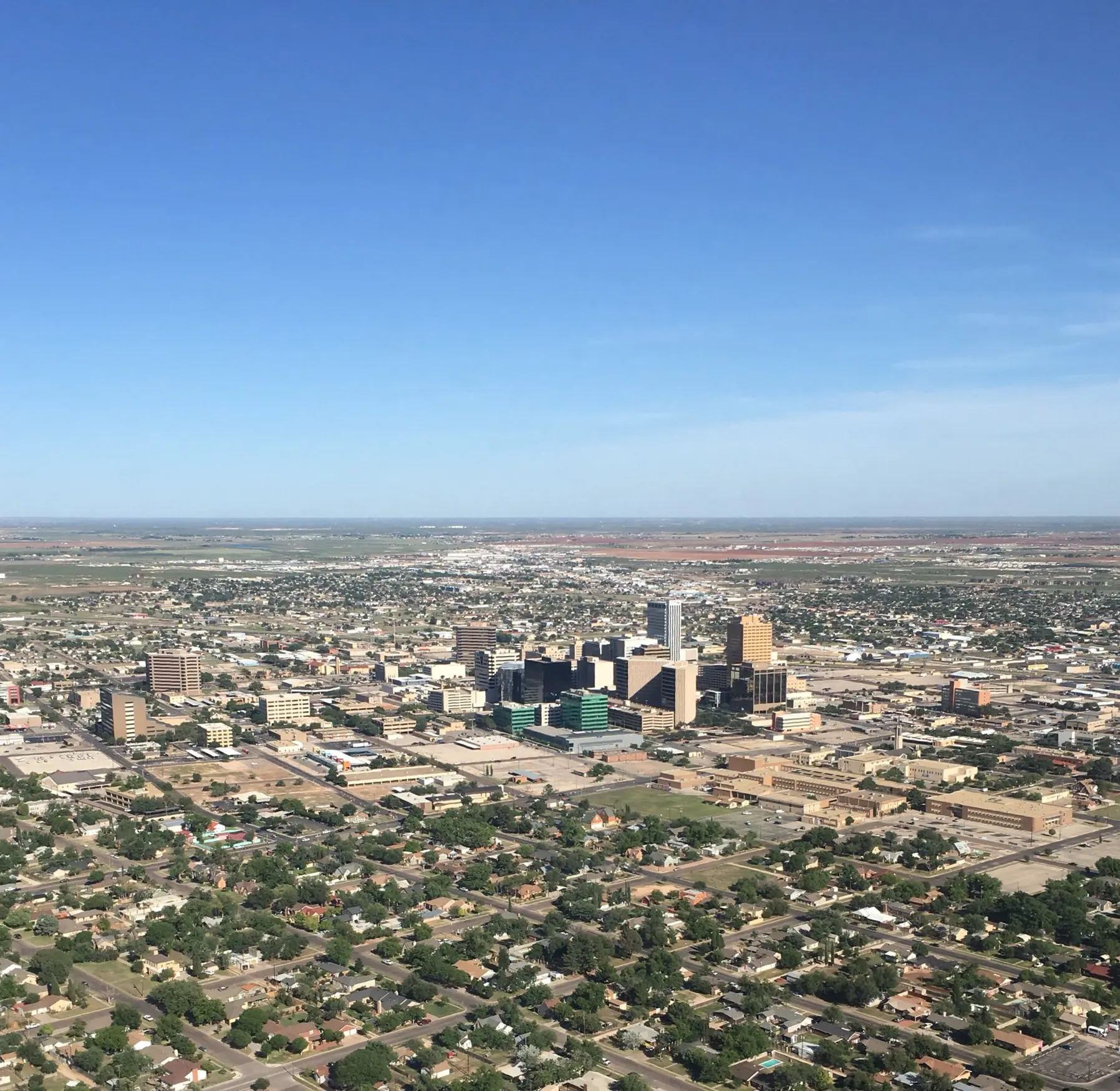 Aerial view of downtown Midland